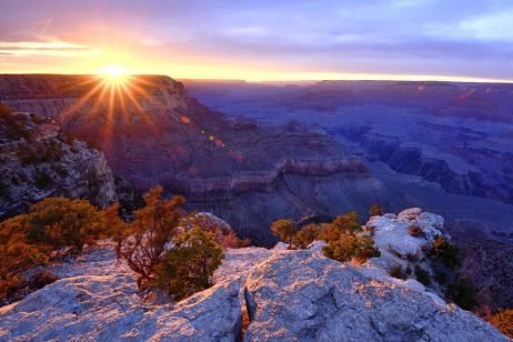 Sonnenuntergang am Grand Canyon, unweit des Zeltplatzes