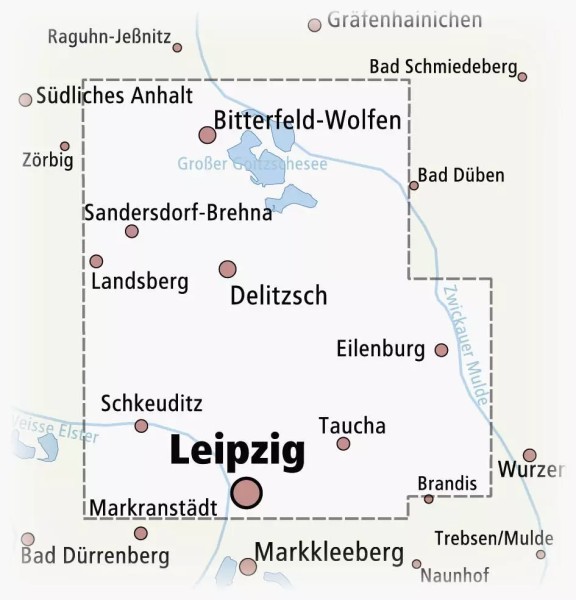 Rad- und Wanderkarte Leipziger Neuseenland