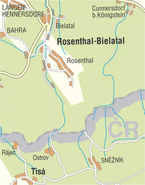 Rosenthal-Bielatal und Umgebung: Wander- und Radwanderkarte